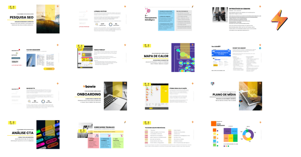 Consultoria de Marketing Digital da Agência Bowie - Exemplos de entregas de marketing e performance