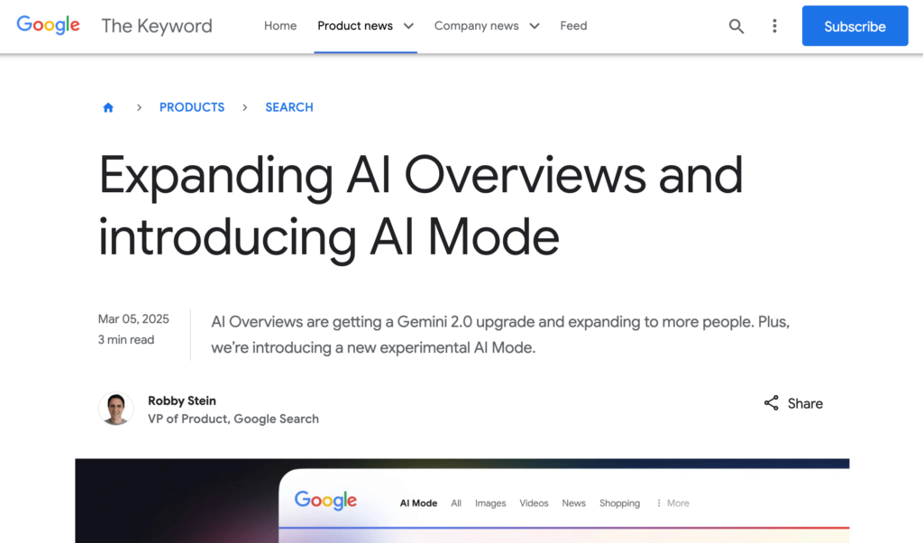 Você pode conferir mais informações sobre a busca IA no Google no site da empresa.